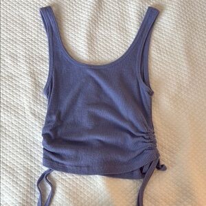 PacSun Blue Ruched Crop Tank Top